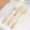24 Gold Glittered Clear Heavy Duty Plastic Cutlery Party Events Home Tableware